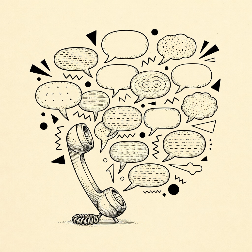 Phone with multiple speech bubbles - the communication layer